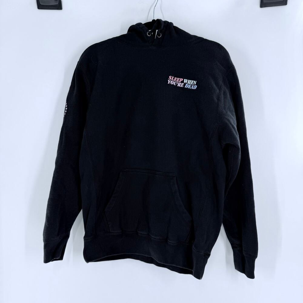 Barstool Sports Black Sleep When You’re Dead Hoodie Pullover Sweatshirt Medium - Picture 2 of 3